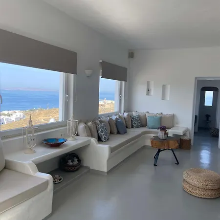 别墅 Mykonian Luxury Azure W Sea View And Pool 圣斯特凡诺斯